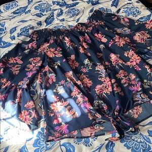 Oddly Floral Off the Shoulder Peasant Top Blouse Size 2XL